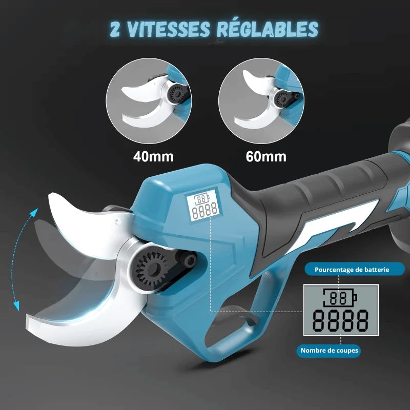 Sécateur Électrique Sans Fil 20V – Taille-Vigne Portatif et Ergonomique