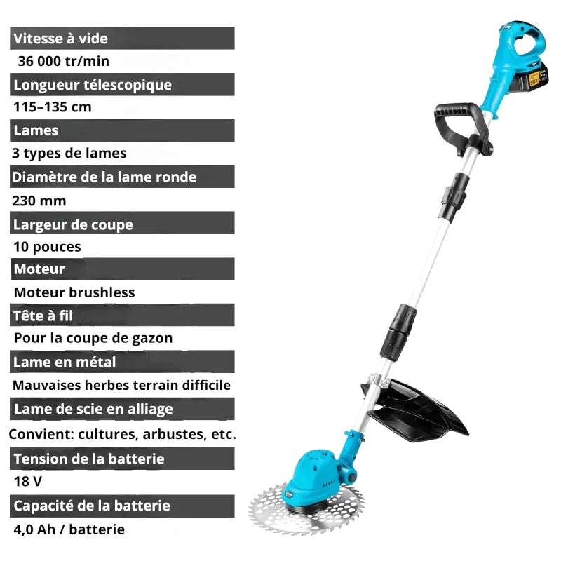 Coupe Bordure A Batterie 20V – Léger,Pratique Et Multifonction - photo 6