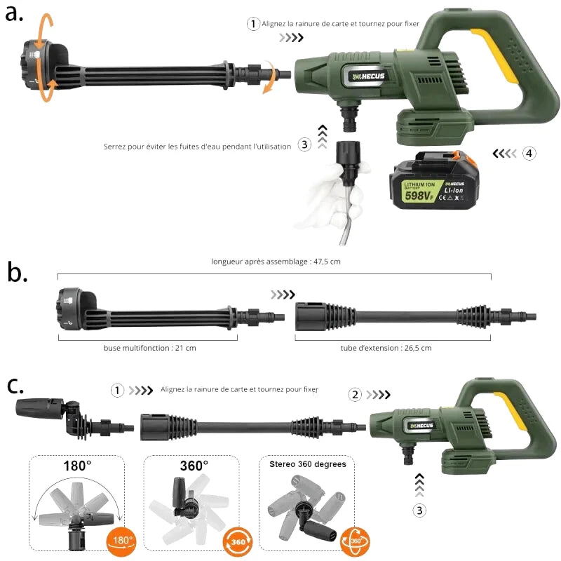 Pistolet Haute Pression 20V– 3 Vitesses, Buse 6-en-1 (6,3 L/min) - photo 6