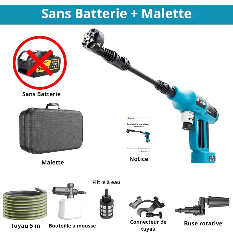 Pistolet Haute Pression Sans Fil 20V – 4 Vitesses, Buse 6-en-1 (7 L/min) - photo 1