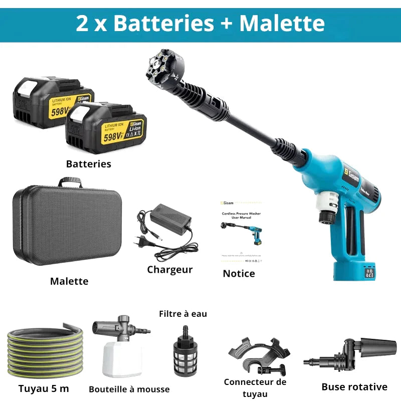 Pistolet Haute Pression Sans Fil 20V – 4 Vitesses, Buse 6-en-1 (7 L/min) - photo 3