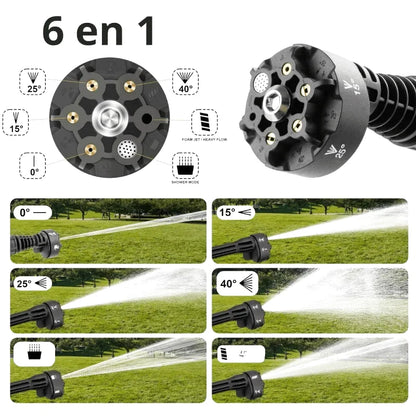 Pistolet Haute Pression Sans Fil 20V – 4 Vitesses, Buse 6-en-1 (7 L/min)