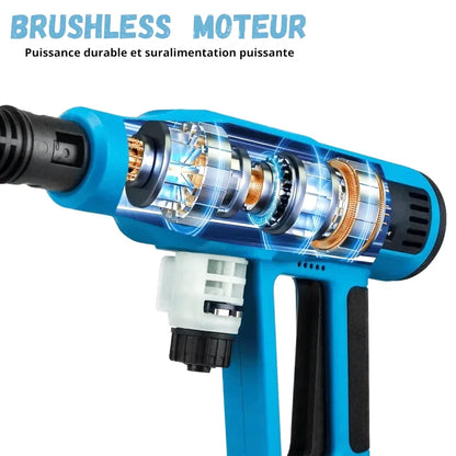 Pistolet Haute Pression Sans Fil 20V – 4 Vitesses, Buse 6-en-1 (7 L/min)