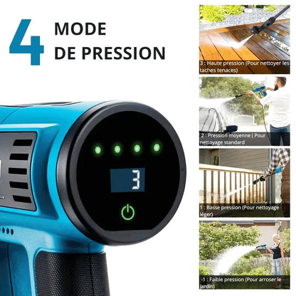Pistolet Haute Pression Sans Fil 20V – 4 Vitesses, Buse 6-en-1 (7 L/min)