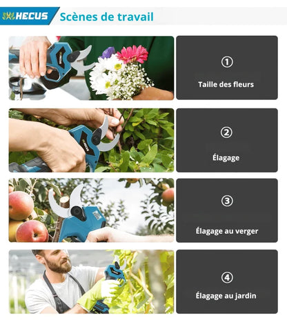 Sécateur Électrique Sans Fil 20V – Taille-Vigne Portatif et Ergonomique
