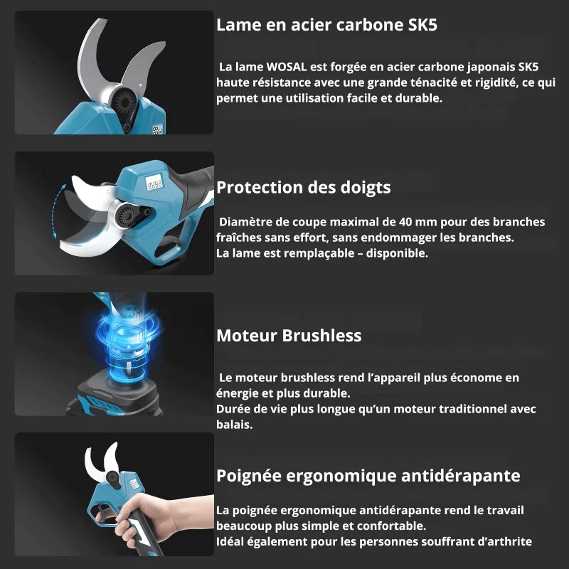 Sécateur Électrique Sans Fil 20V – Taille-Vigne Portatif et Ergonomique - photo 4
