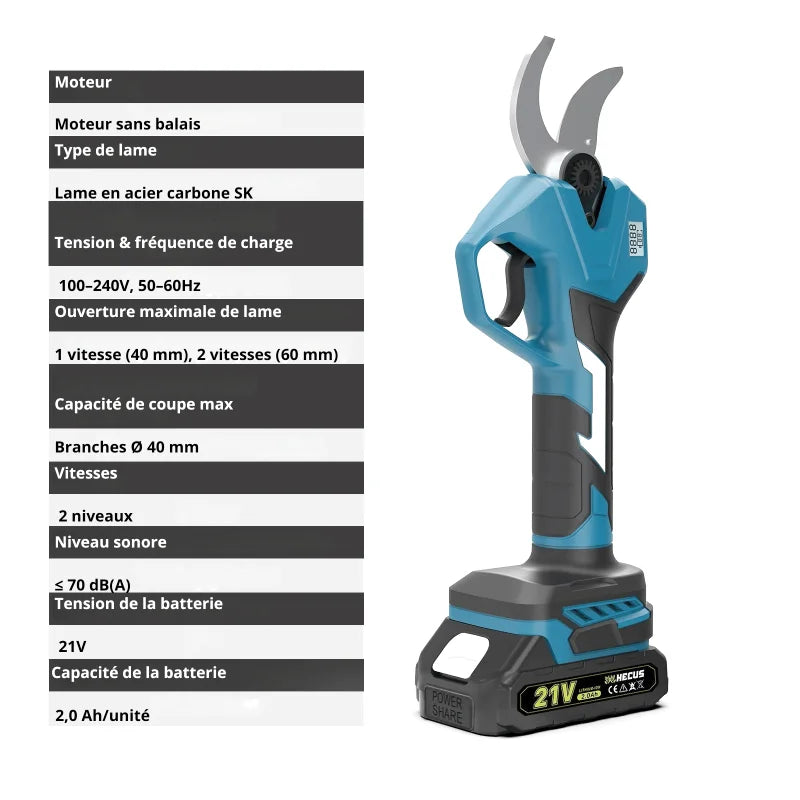 Sécateur Électrique Sans Fil 20V – Taille-Vigne Portatif et Ergonomique - photo 5