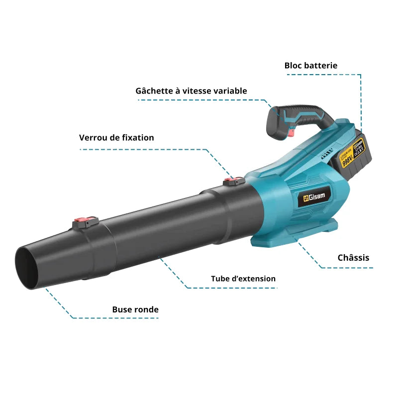 Souffleur De Feuilles Sans Fil Professionnel 20V – Polyvalent, Performant Et Pratique