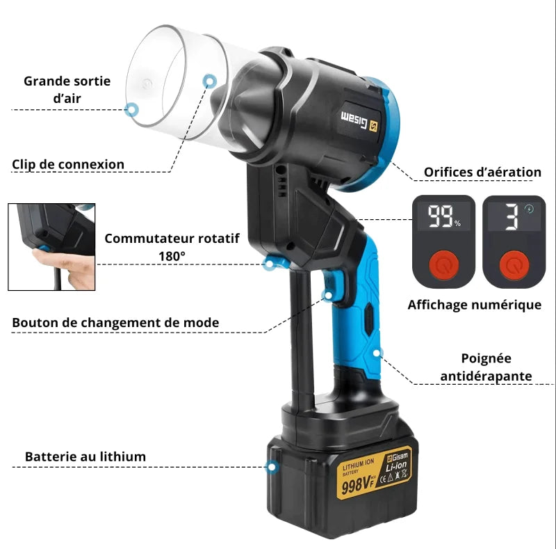 Souffleur De Feuilles Sur Batterie 20V – Compact, Léger Et Silencieux