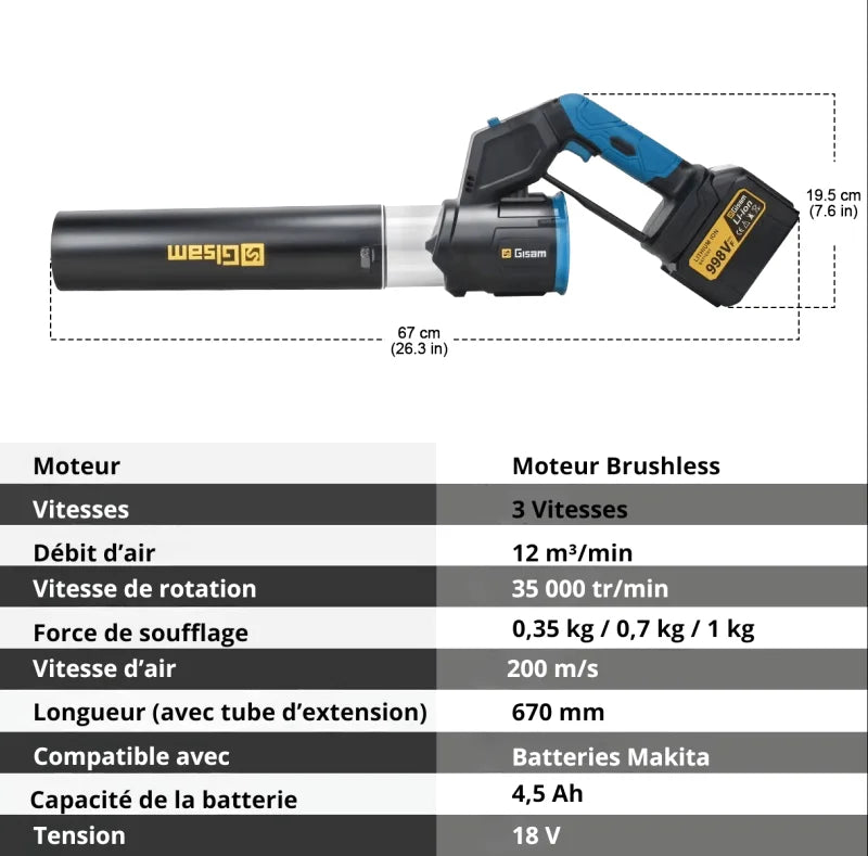 Souffleur De Feuilles Sur Batterie 20V – Compact, Léger Et Silencieux - photo 7