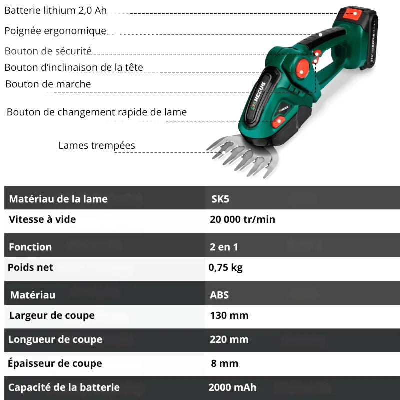 Taille Haie Electrique  20V – Léger Et Précis - photo 4