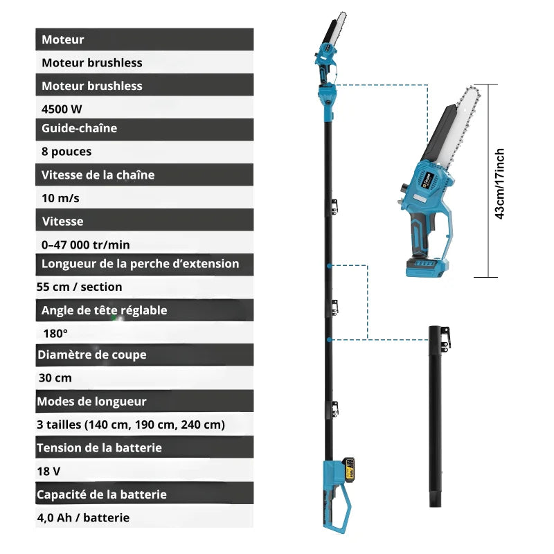 Tronçonneuse A Batterie 20V – Scie À Chaîne Puissante Pour Bois Et Troncs - photo 6